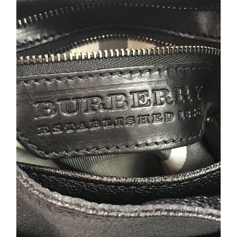 Burberry Warrior Drawstring Hobo bag black leather - Picture 4 of 6